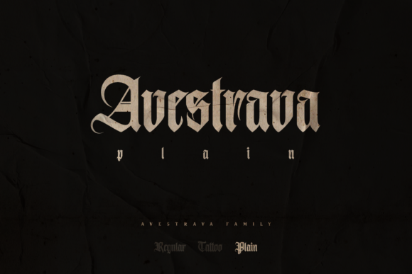 Avestrava Plain: Elevating Designs with Bold Vintage Blackletter