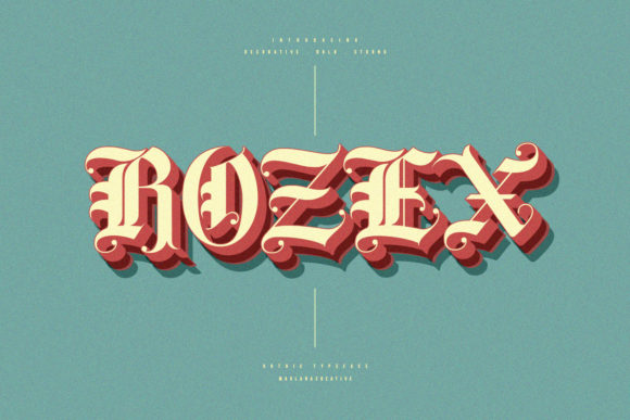 Rozex: Elevating Design with Timeless Blackletter Elegance